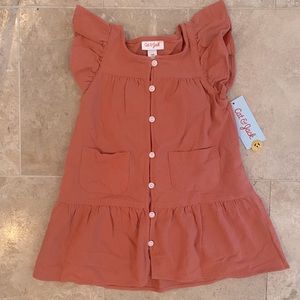 NWT Cat & Jack Orange Cotton Dress w/ Bloomers